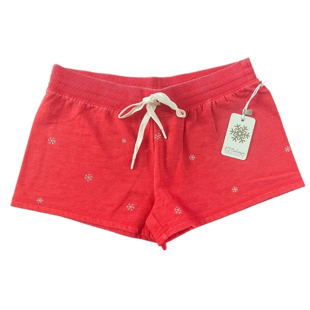 NOT FOR SALE‼️ P.J. Salvage Joyful Spirit Snowflake Pajama Shorts In Red Hot - Picture 3 of 4